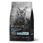 Premier Cat Salmon&Turkey STERILISED (Свежее филе лосося с индейкой для кошек) 400 г