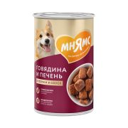 Влажный корм Мнямс Кусочки в соусе с говядиной и печенью для собак всех пород «ЗДОРОВЫЕ СУСТАВЫ» 400 г