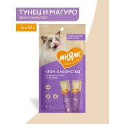 Крем-лакомство Мнямс для кошек с тунцом Кацуо и Магуро 15 г х 4 шт.
