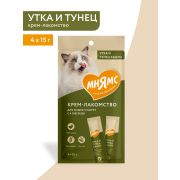 Крем-лакомство Мнямс для кошек с уткой и тунцом Кацуо 15 г х 4 шт.
