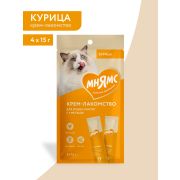 Крем-лакомство Мнямс для кошек с курицей 15 г х 4 шт.