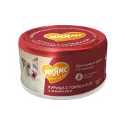 Влажный дополнительный корм Мнямс для кошек и котят старше 6 месяцев «курица с говядиной в нежном желе» 80 г