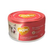 Влажный дополнительный корм Мнямс для кошек и котят старше 6 месяцев «курица с лососем в нежном желе» 80 г