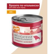 Влажный корм Мнямс Деликатес Паштет из говядины с морковью для собак всех пород «Бразато по-итальянски» 200 г
