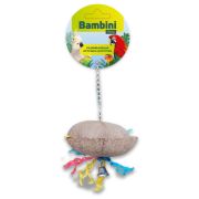 Игрушка Bambini Pets для средних и крупных попугаев «Кокосик с колокольчиком» 25 см