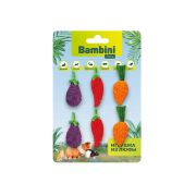 Игрушка Bambini Pets для грызунов «Набор овощей» из люфы. Количество 6 шт