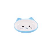 КерамикАрт миска керамическая для кошек 160 мл Мордочка кошки (Голубая)