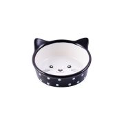 КерамикАрт миска керамическая для кошек 250 мл Мордочка кошки (Черная)