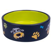 КерамикАрт миска керамическая для собак 400 мл черная с салатовым (400 мл)