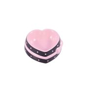 КерамикАрт миска керам. для собак и кошек Сердечко 250 мл корич. с розовым бантом (250 мл)