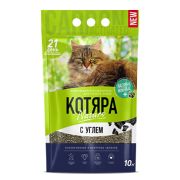Котяра Наполнитель комкующийся с активным углем пакет (10 л)