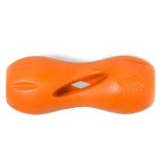 West Paw Zogoflex игрушка для собак гантеля под лакомства Qwizl S 14x6 см оранжевая (S)