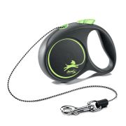 flexi рулетка Black Design черно-зеленая, трос (8кг, 3м)