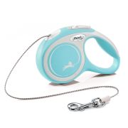 flexi рулетка NEW LINE Comfort серо-голубая, трос (8кг, 3м)