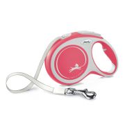 flexi рулетка NEW LINE Comfort серо-красная, лента (50кг, 8м)