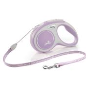 flexi рулетка NEW LINE Comfort серо-розовая, трос (12кг, 5м)