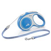 flexi рулетка NEW LINE Comfort серо-синяя, трос (12кг, 5м)