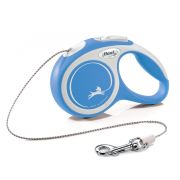 flexi рулетка NEW LINE Comfort серо-синяя, трос (8кг, 3м)