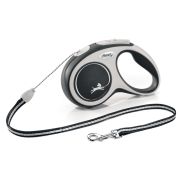 flexi рулетка NEW LINE Comfort серо-черная, трос (12кг, 5м)