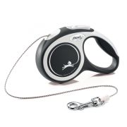 flexi рулетка NEW LINE Comfort серо-черная, трос (8кг, 3м)