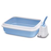 IMAC туалет-лоток для кошек DUO с совочком на подставке 59х40х28h см (Голубой)