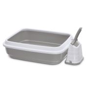 IMAC туалет-лоток для кошек DUO с совочком на подставке 59х40х28h см (Бежевый)