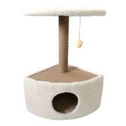 Дом и Кот Домик угловой округлый обмотка столбов Джут (39х39х69)