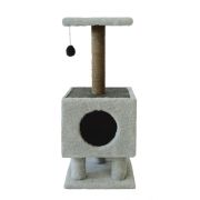 Дом и Кот Домик на основании обмотка столбов Джут (34х34х81)