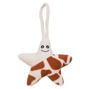 Игрушка Mr.Kranch для собак мелких и средних пород Звездочка с канатом и пищалкой 26х16х5см, бежево-