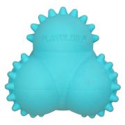 Playology дентальный жевательный тройной мяч SQUEAKY BOUNCE BALL для щенков 4-8 месяцев с ароматом арахиса, цвет голубой