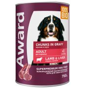 AWARD д/собак, кусочки с ягненком и печенью 750г