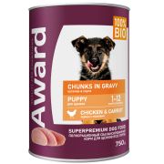 AWARD д/щенков кусочки с курицей и морковью 750г