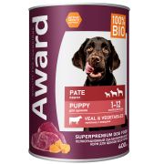 AWARD д/щенков паштет из телятины с овощами 400г