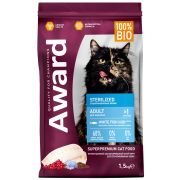 AWARD корм Sterilized д/кош. с бел. рыбой 1,5кг