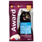 AWARD корм Sterilized д/кош. с бел. рыбой 400г