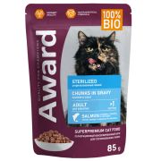 AWARD Sterilized д/кош кусочки с лососем 85г