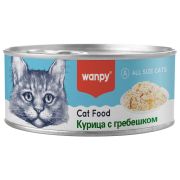 Wanpy Cat Консервы для кошек «Кусочки курицы и гребешок» 95 г