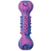 Игрушка Mr.Kranch для собак Гантель дентальная с пищалкой 22 см разноцветная не ароматизированная