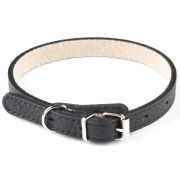 Ошейник Mr.Kranch для собак из натуральной кожи прямой, 20-25см, чёрный