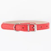 Ошейник Mr.Kranch для собак из натуральной кожи прямой, 33-40см, красный